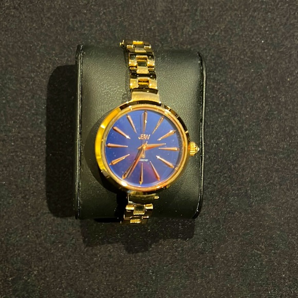 Gold Band Blue JBW Watch - Picture 1 of 1